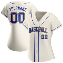Load image into Gallery viewer, Custom Cream Royal-Gold Authentic Baseball Jersey