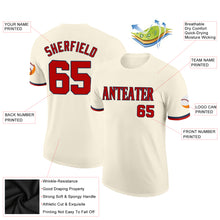 Загрузить изображение в средство просмотра галереи, Custom Cream Red-Navy Performance T-Shirt