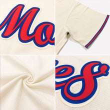 Загрузить изображение в средство просмотра галереи, Custom Cream Navy-Gold Authentic Throwback Rib-Knit Baseball Jersey Shirt