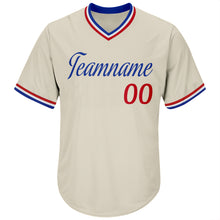 Загрузить изображение в средство просмотра галереи, Custom Cream Red-Royal Authentic Throwback Rib-Knit Baseball Jersey Shirt