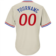 Загрузить изображение в средство просмотра галереи, Custom Cream Red-Royal Authentic Throwback Rib-Knit Baseball Jersey Shirt