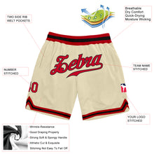 Загрузить изображение в средство просмотра галереи, Custom Cream Red-Black Authentic Throwback Basketball Shorts