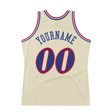 Laden Sie das Bild in den Galerie-Viewer, Custom Cream Royal-Red Authentic Throwback Basketball Jersey