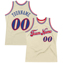Laden Sie das Bild in den Galerie-Viewer, Custom Cream Royal-Red Authentic Throwback Basketball Jersey