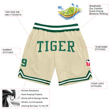 Load image into Gallery viewer, Custom Cream Kelly Green-White Authentic Throwback Basketball Shorts