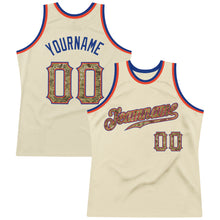 Laden Sie das Bild in den Galerie-Viewer, Custom Cream Camo-Royal Authentic Throwback Basketball Jersey