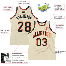 Load image into Gallery viewer, Custom Cream Black-Orange Authentic Throwback Basketball Jersey