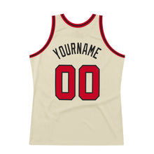 Laden Sie das Bild in den Galerie-Viewer, Custom Cream Red-Black Authentic Throwback Basketball Jersey