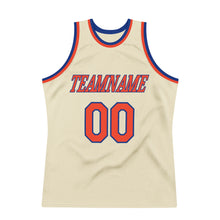 Charger l'image dans la galerie, Custom Cream Orange-Royal Authentic Throwback Basketball Jersey