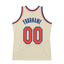 Charger l'image dans la galerie, Custom Cream Orange-Royal Authentic Throwback Basketball Jersey