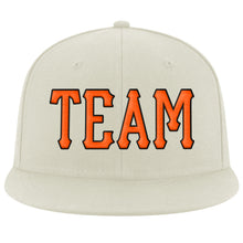 Laden Sie das Bild in den Galerie-Viewer, Custom Cream Orange-Black Stitched Adjustable Snapback Hat