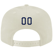 Laden Sie das Bild in den Galerie-Viewer, Custom Cream Navy-Gray Stitched Adjustable Snapback Hat