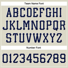 Laden Sie das Bild in den Galerie-Viewer, Custom Cream Navy-Gray Stitched Adjustable Snapback Hat