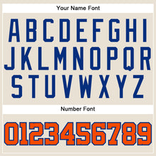 Load image into Gallery viewer, Custom Cream Orange-Royal Authentic Baseball Jersey