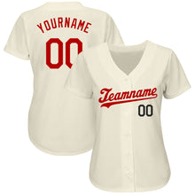 Загрузить изображение в средство просмотра галереи, Custom Cream Red-Black Authentic Baseball Jersey