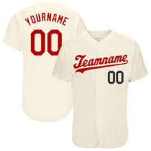 Загрузить изображение в средство просмотра галереи, Custom Cream Red-Black Authentic Baseball Jersey