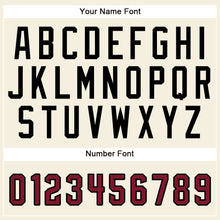 Load image into Gallery viewer, Custom Cream Black Pinstripe Crimson-Black Authentic Baseball Jersey