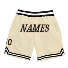 Load image into Gallery viewer, Custom Cream Black-Old Gold Authentic Throwback Basketball Shorts