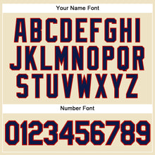 Load image into Gallery viewer, Custom Cream Navy Pinstripe Navy-Red Authentic Basketball Jersey