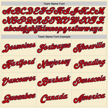 Laden Sie das Bild in den Galerie-Viewer, Custom Cream Navy Pinstripe Red-Black Authentic Basketball Jersey