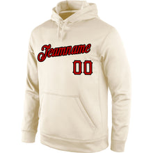 Laden Sie das Bild in den Galerie-Viewer, Custom Stitched Cream Red-Black Sports Pullover Sweatshirt Hoodie