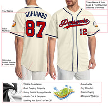 Загрузить изображение в средство просмотра галереи, Custom Cream Red-Navy Authentic Baseball Jersey