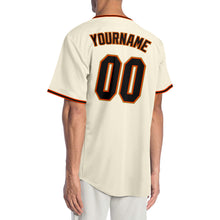 Laden Sie das Bild in den Galerie-Viewer, Custom Cream Black Orange-Old Gold Authentic Baseball Jersey