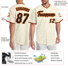 Laden Sie das Bild in den Galerie-Viewer, Custom Cream Black Orange-Old Gold Authentic Baseball Jersey