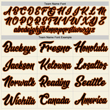 Laden Sie das Bild in den Galerie-Viewer, Custom Cream Black Orange-Old Gold Authentic Baseball Jersey