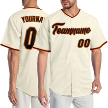 Laden Sie das Bild in den Galerie-Viewer, Custom Cream Black Orange-Old Gold Authentic Baseball Jersey