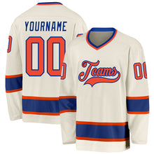 Загрузить изображение в средство просмотра галереи, Custom Cream Orange-Royal Hockey Jersey