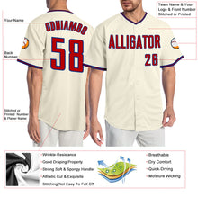 Laden Sie das Bild in den Galerie-Viewer, Custom Cream Red-Royal Authentic Baseball Jersey