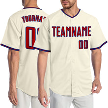 Laden Sie das Bild in den Galerie-Viewer, Custom Cream Red-Royal Authentic Baseball Jersey