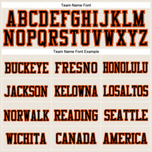 Charger l'image dans la galerie, Custom Cream Black-Orange Stitched Cuffed Knit Hat