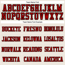 Charger l'image dans la galerie, Custom Cream Red-Black Stitched Cuffed Knit Hat