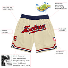 Charger l'image dans la galerie, Custom Cream Red-Navy Authentic Throwback Basketball Shorts