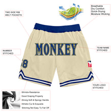 Laden Sie das Bild in den Galerie-Viewer, Custom Cream Royal-Gold Authentic Throwback Basketball Shorts