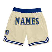 Laden Sie das Bild in den Galerie-Viewer, Custom Cream Royal-Gold Authentic Throwback Basketball Shorts