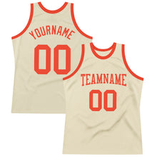 Load image into Gallery viewer, Custom Cream Orange Authentic Throwback Basketball Jersey