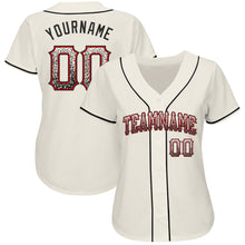 Load image into Gallery viewer, Custom Cream Black-Red Authentic Drift Fashion Baseball Jersey