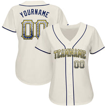 Load image into Gallery viewer, Custom Cream Navy-Gold Authentic Drift Fashion Baseball Jersey