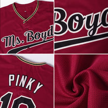 Load image into Gallery viewer, Custom Crimson Black-Gold Authentic Baseball Jersey
