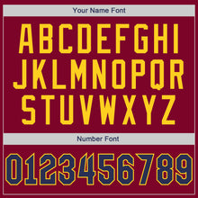 Загрузить изображение в средство просмотра галереи, Custom Crimson Navy-Gold Authentic Throwback Rib-Knit Baseball Jersey Shirt