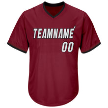 Загрузить изображение в средство просмотра галереи, Custom Crimson White-Black Authentic Throwback Rib-Knit Baseball Jersey Shirt