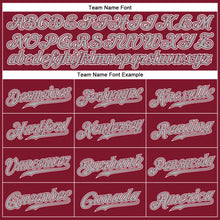 Load image into Gallery viewer, Custom Crimson Cream Pinstripe Gray-White Authentic Baseball Jersey