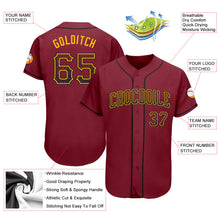 Load image into Gallery viewer, Custom Crimson Black-Gold Authentic Drift Fashion Baseball Jersey