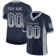 Загрузить изображение в средство просмотра галереи, Custom Navy Light Gray-White Drift Fashion Football Jersey