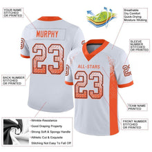 Laden Sie das Bild in den Galerie-Viewer, Custom White Orange-Navy Drift Fashion Football Jersey