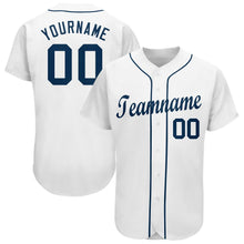 Laden Sie das Bild in den Galerie-Viewer, Custom White Navy Baseball Jersey