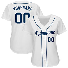 Laden Sie das Bild in den Galerie-Viewer, Custom White Navy Baseball Jersey